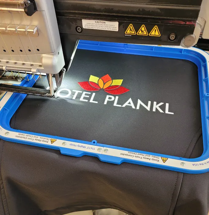 Stickerei auf Softshelljacke